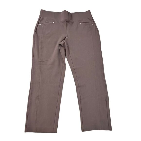 Anne Klein ~ Womens Tan Pull on pants ~ wide waistband ~ missing size tag - Picture 1 of 11